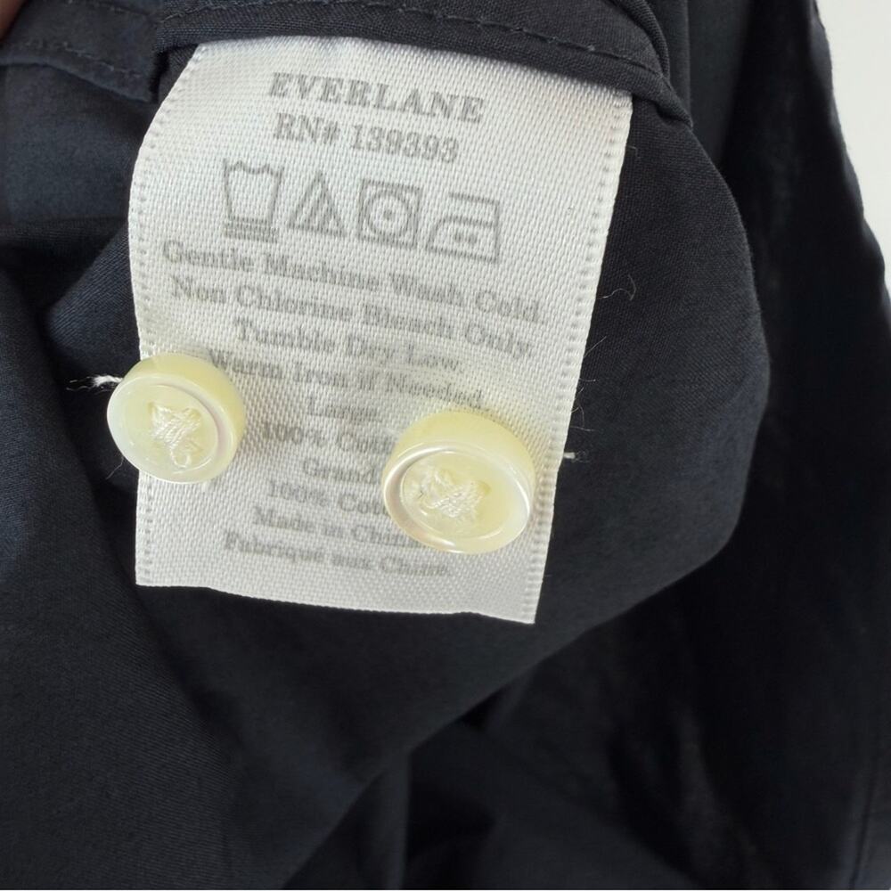 Everlane Poplin Sleeveless Button Down Blouse in black Size L NWOT - Picture 4 of 5